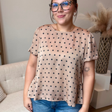 Polka Dot Peplum Blouse