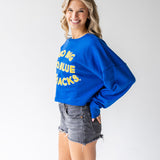 Go Big Blue Cropped Crew