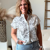 Polka Dot Dolman Blouse