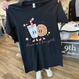 "Merry & Bright" Cookies & Milk Graphic Tee