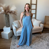 Wide Leg Crop Jumpsuit w/ Adjustable Straps (Liverpool)