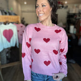 All The Hearts Print Sweater