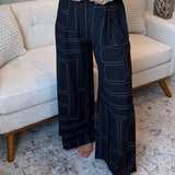 Line Stitch Wide Leg Pant