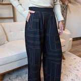 Line Stitch Wide Leg Pant