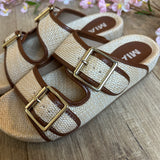 Gazell Two Tone Raffia Sandal (MIA)