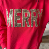 "MERRY" Sequin Sweatshirt