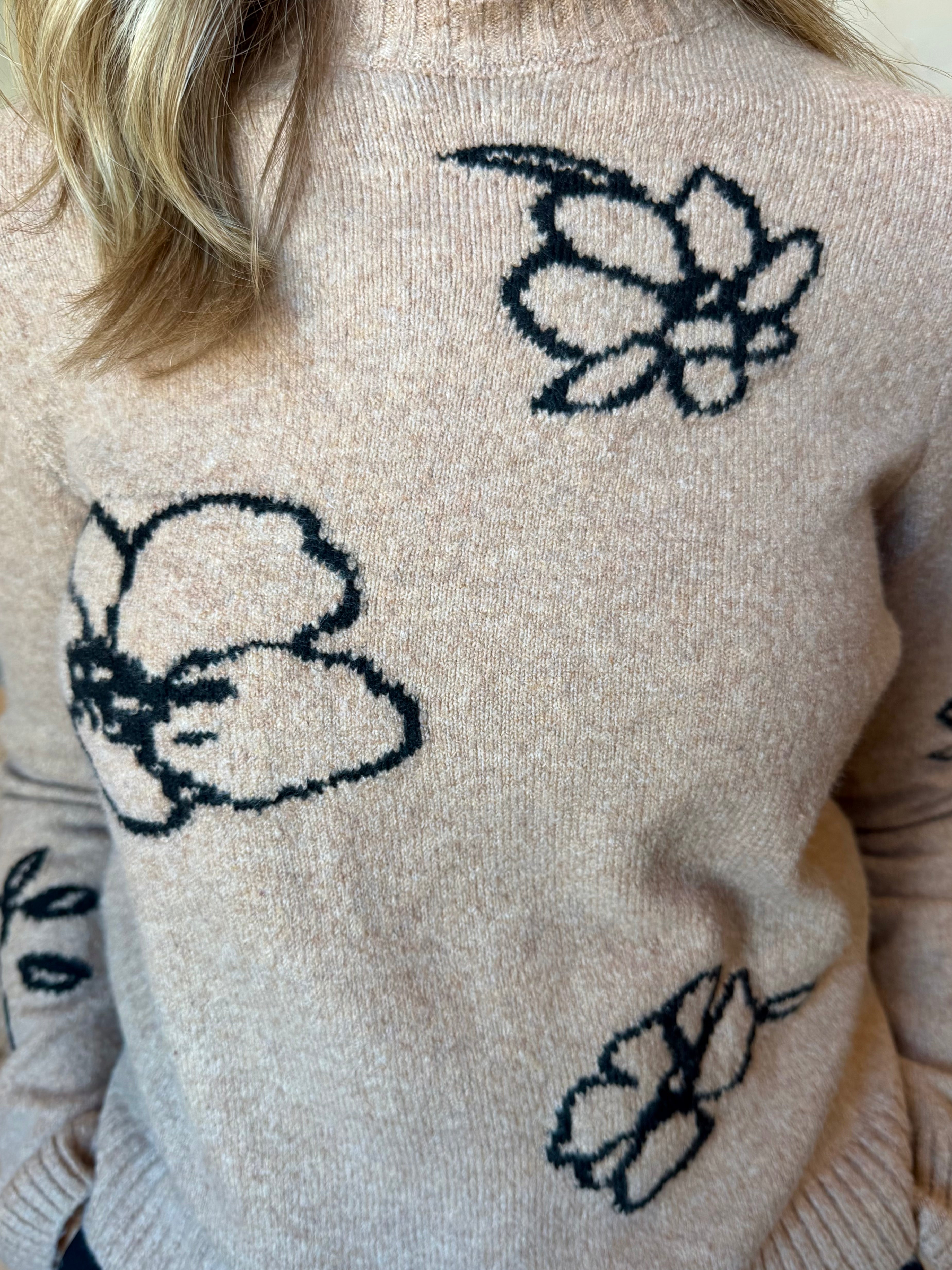 Flower Crewneck Sweater (Room 34 by Dex)