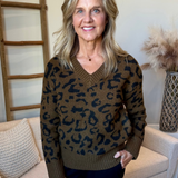 Leopard V Neck Sweater (Dex)