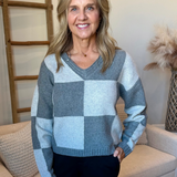 V Neck Colorblock Sweater (Dex)