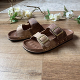 Suede Rivet Buckle Sandal