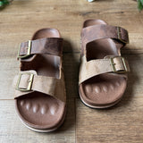 Suede Rivet Buckle Sandal