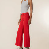 Meg High Rise Fab Ab Wide Leg Raw Hem Jean (KUT)