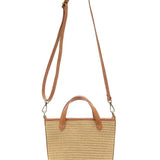 Natural Straw Mini Bucket Crossbody