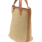 Natural Straw Mini Bucket Crossbody