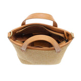 Natural Straw Mini Bucket Crossbody