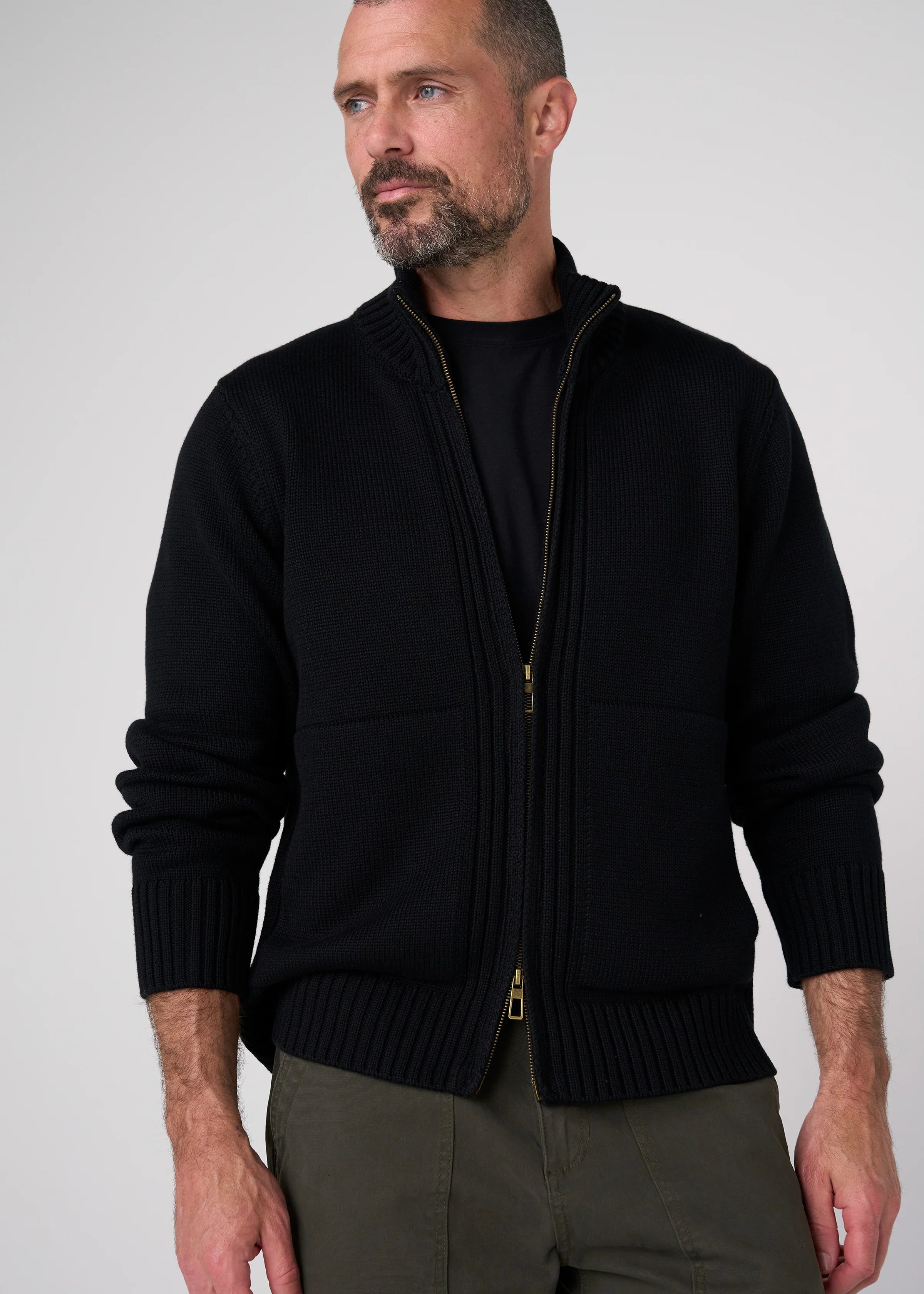 Men's Long Sleeve Full Zip Sweater (Liverpool)