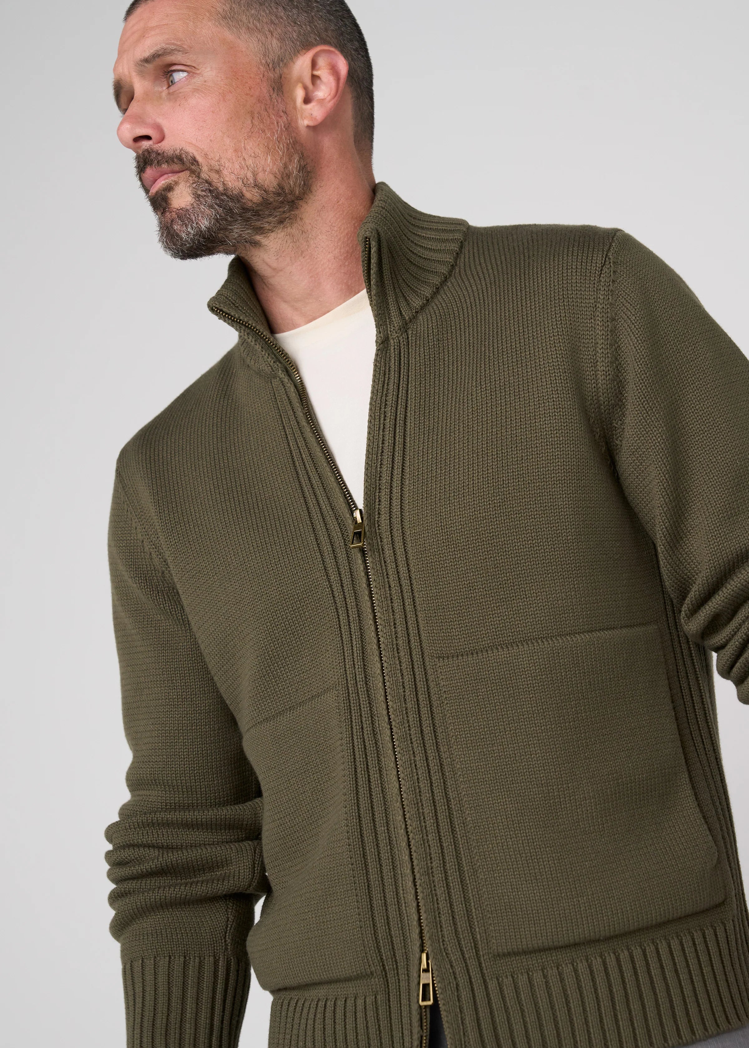 Men's Long Sleeve Full Zip Sweater (Liverpool)