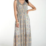 Sleeveless Smocked Waist Maxi Dress (Liverpool)