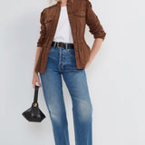Puff Sleeve Trucker Jacket w/ Ruffle Collar (Liverpool)