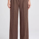 High Rise Pleated Wide Leg Trouser w/Side Tab (Liverpool)