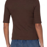 Double Layer V-Neck Rib Knit Top (Liverpool)