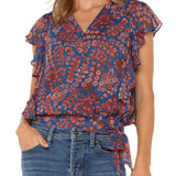 Draped Front Waist Tie Blouse (Liverpool)