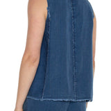 Sleeveless Scoop Neck Tank w/Fray Hem (Liverpool)