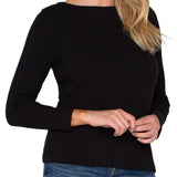 Long Sleeve Boat Neck Knit Top (Liverpool)