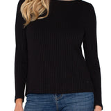 Long Sleeve Boat Neck Knit Top (Liverpool)