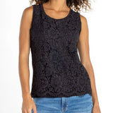 Sleeveless Lace Front Knit Tank (Liverpool)