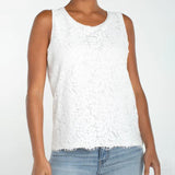 Sleeveless Lace Front Knit Tank (Liverpool)