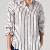 Adjustable Sleeve Button Front Woven Top (Liverpool)