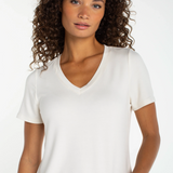 Short Sleeve V Neck Knit Tee (Liverpool)