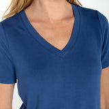 Short Sleeve V Neck Knit Tee (Liverpool)