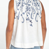 Sleeveless Boat Neck Woven Top (Liverpool)