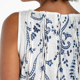 Sleeveless Boat Neck Woven Top (Liverpool)