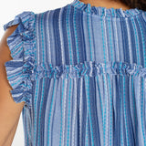 Flutter Sleeve Woven Top With Ties (Liverpool)