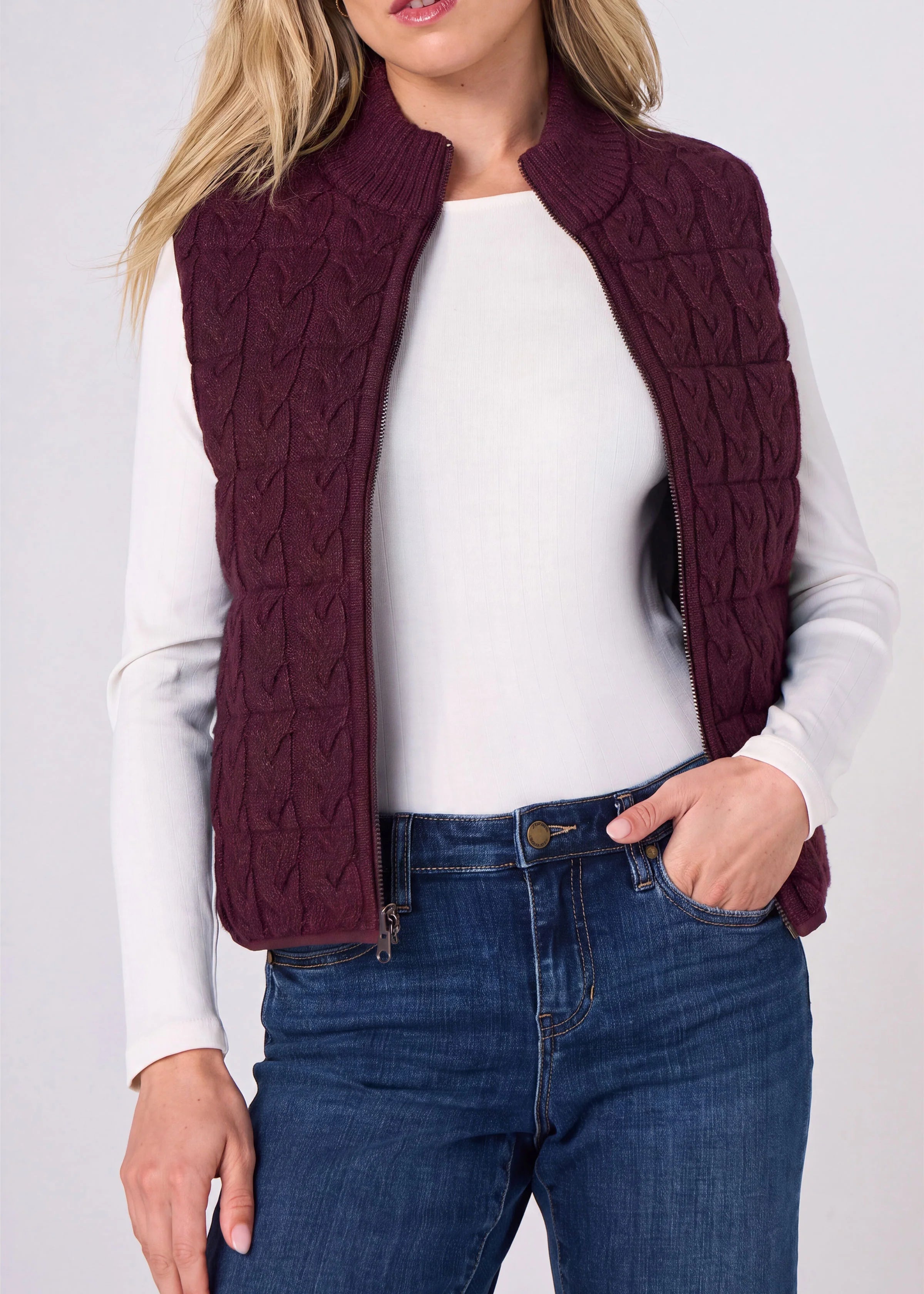 Sleeveless Reversible Quilted Sweater Vest (Liverpool)