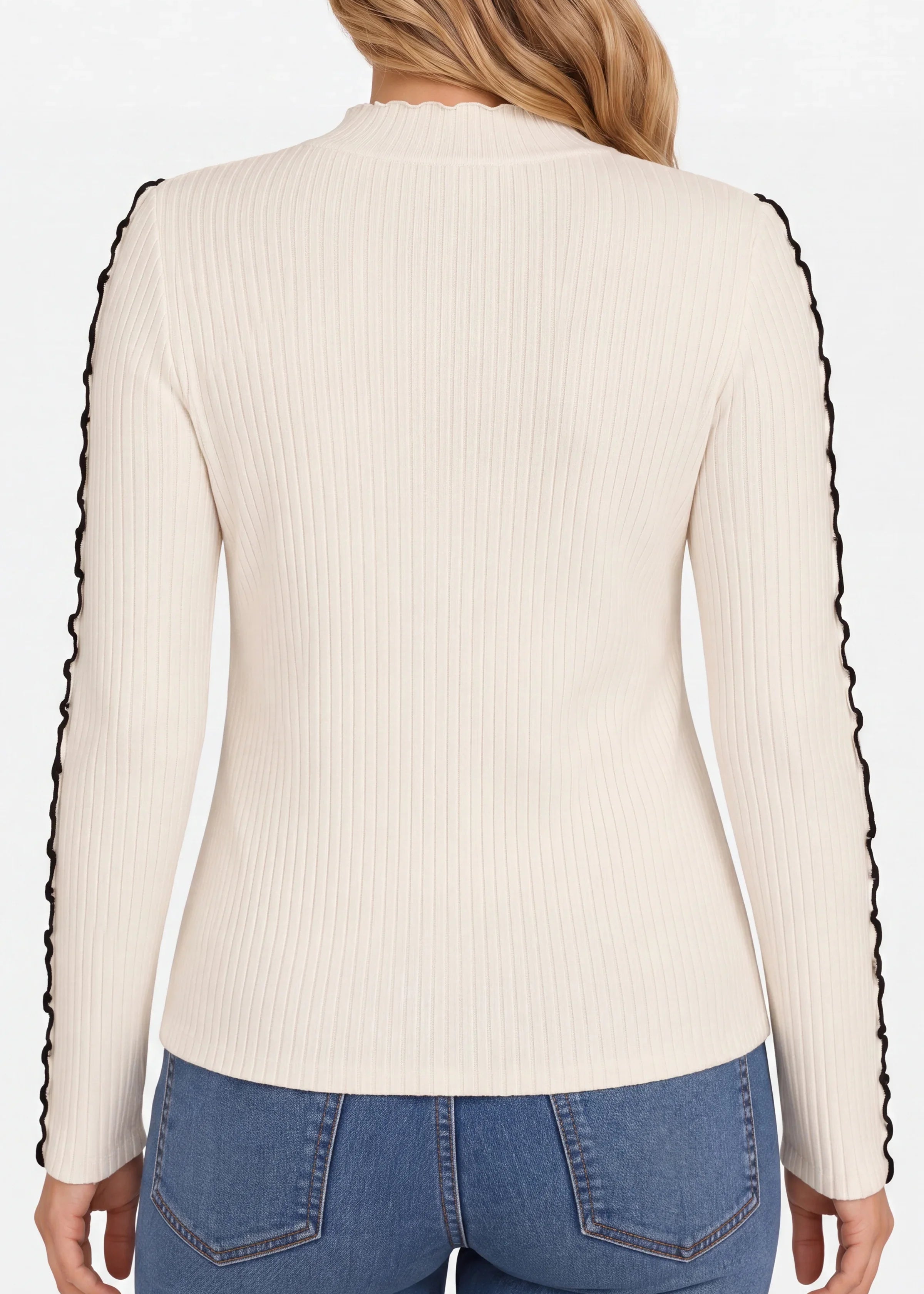 Long Sleeve Mock Neck Sweater (Liverpool)