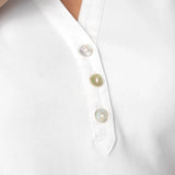 3/4 Sleeve Knit-to-woven Top w/Smocking (Liverpool)