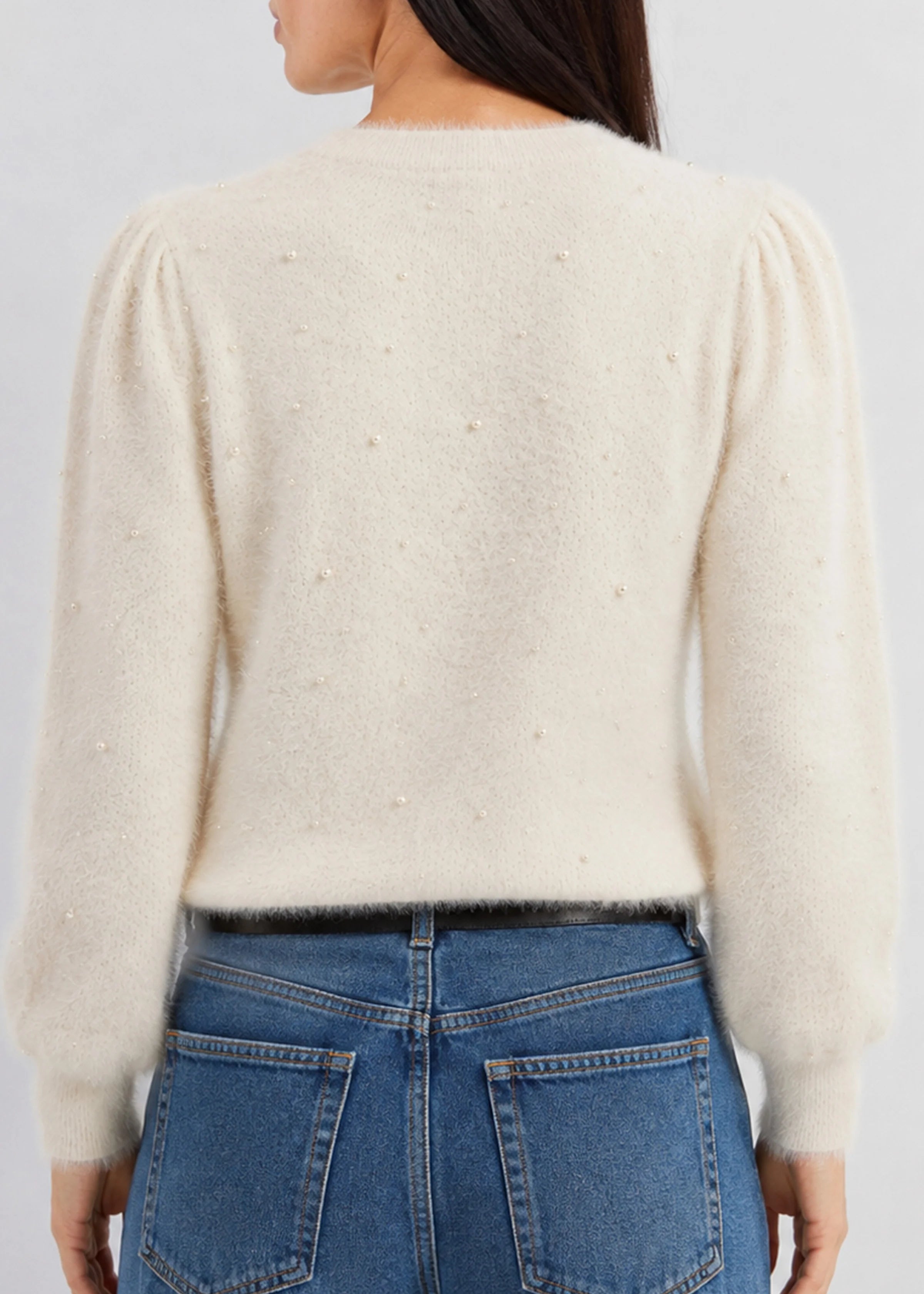 Puff Sleeve Crew Neck Sweater (Liverpool)