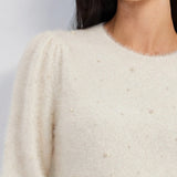 Puff Sleeve Crew Neck Sweater (Liverpool)