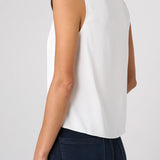 V Neck Woven Tank w/ Lace Trim (Liverpool)