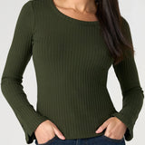 Long Sleeve Scoop Neck Knit Top (Liverpool)