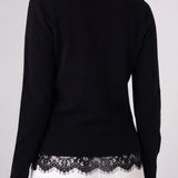 V Neck Long Sleeve Sweater w/Lace (Liverpool)