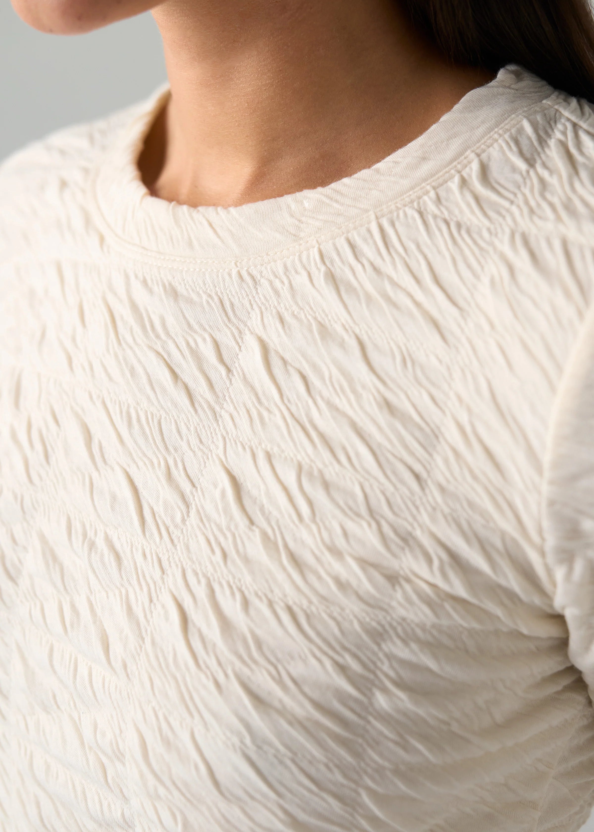 Long Flare Sleeve Crew Neck Knit Top (Liverpool)