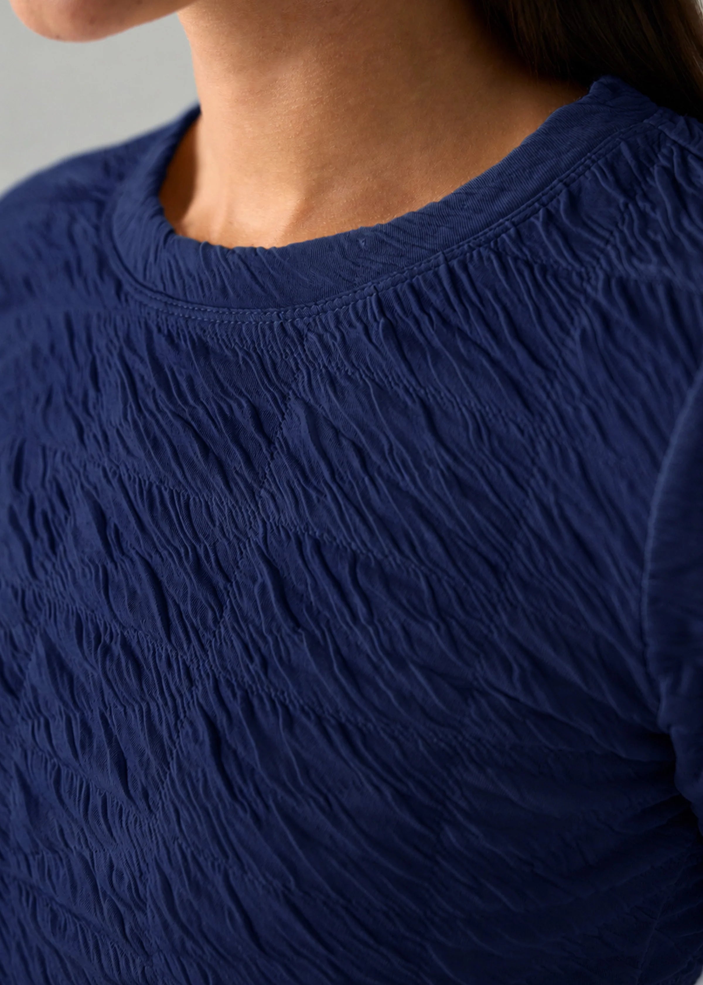 Long Flare Sleeve Crew Neck Knit Top (Liverpool)