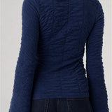 Long Flare Sleeve Crew Neck Knit Top (Liverpool)