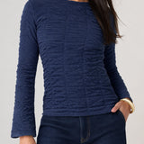 Long Flare Sleeve Crew Neck Knit Top (Liverpool)