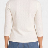 3/4 Sleeve Knit Top w/ Rib Trim (Liverpool)